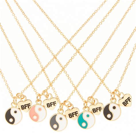 5 Pack Yin And Yang Bff Necklace Set Bff Necklaces Friend Jewelry
