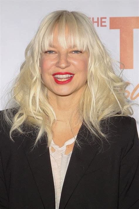 Sia Furler Wavy Platinum Blonde Thin Bangs Hairstyle Steal Her Style