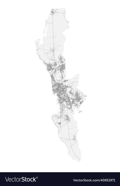 Jeddah Map Detailed Map Of City Royalty Free Vector Image