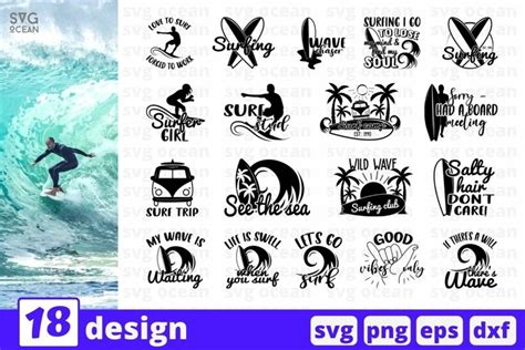 Surfing Svg Bundle Surf Cut File Summer