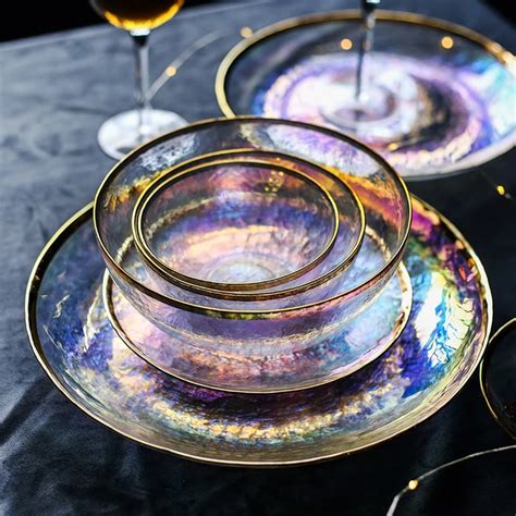 Beautifully Textured Glass With A Iridescent Glow And Dipped Rim Measurements Small Plate 6