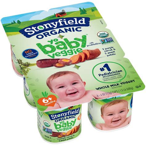 Stonyfield Organic Baby Veggie Whole Milk Yogurt Cups 6 Ct 4 Oz Shipt