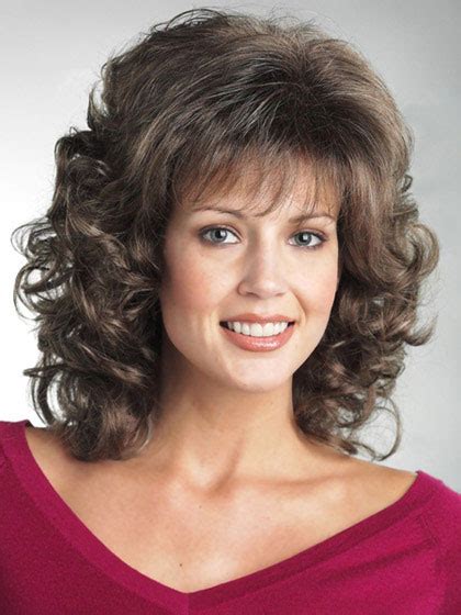 Cheapest Brown Curly Shoulder Length Classic Wigs Real Hair Wigs