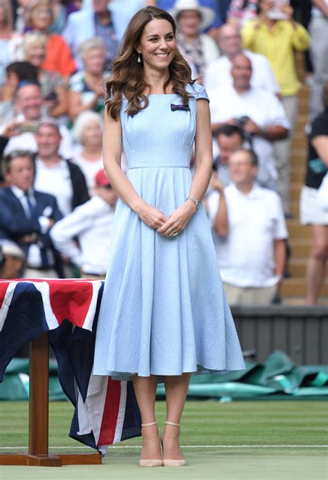 Kate Middleton In A Blue Dress At Wimbledon