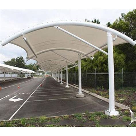 Customers can avail this car parking canopy as per requirement of work. White Tunnel Car Parking Tensile Structure Canopy, Rs 350 ...