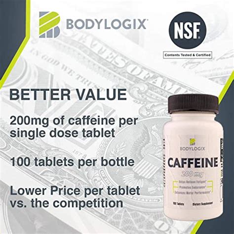 Caffeine Pills 200mg Bodylogix Caffeine Tablets Maximum Potency