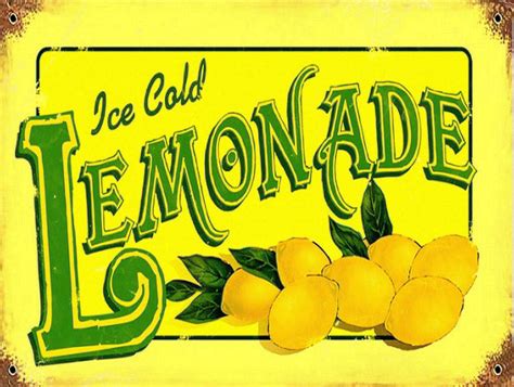 ice cold lemonade retro metal sign plaque or fridge magnet etsy