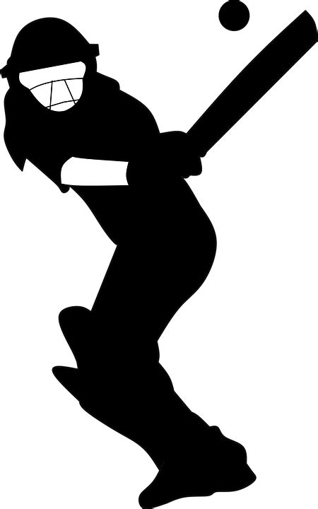 Silhouette Cricket Batting Free Vector Graphic On Pixabay