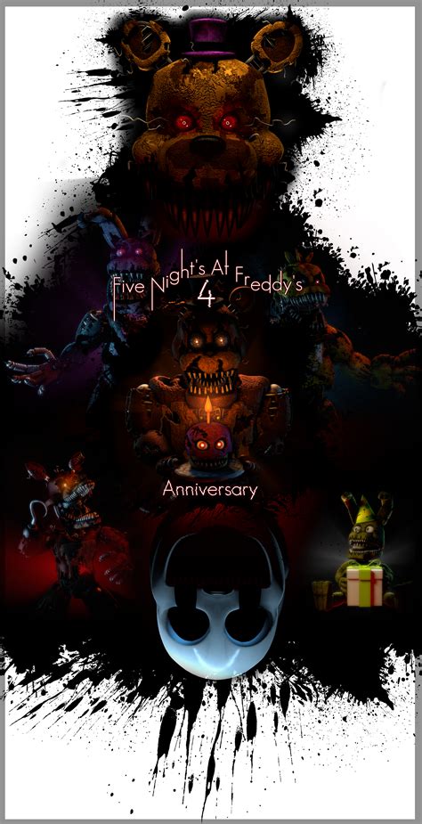 Happy Anniversary Fnaf4 Poster By Me Rfivenightsatfreddys