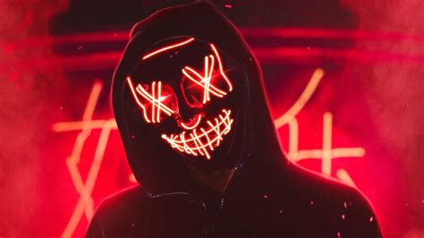Neon Mask Guy 4k Hd Artist 4k Wallpapers Images Backgrounds Photos