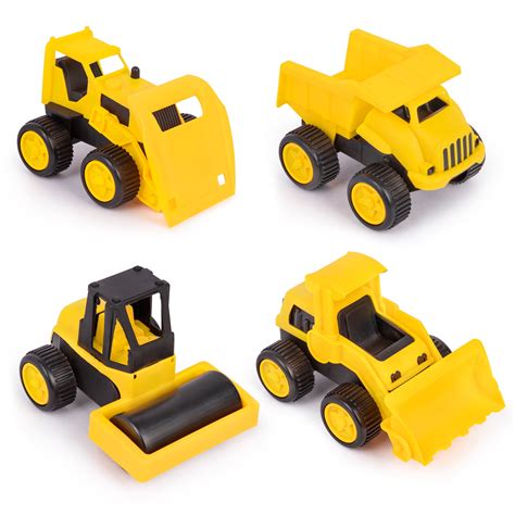 Playkidz Set Of 4 Heavy Toy Construction Trucks Dump Truck Road