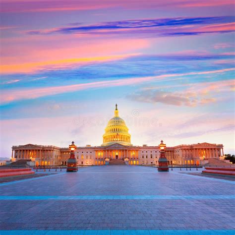 Capitol Building Washington Dc Sunset Us Congress Stock Photo Image