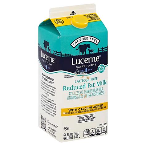 Lucerne Milk Lactose Free Reduced Fat 2 Calcium Enriched Half Gallon
