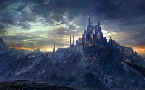 Image For Fantasy Mountain Castles Wallpaper Free Hd Study