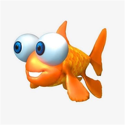 Cute Cartoon Goldfish 3d Model Animated Rigged Cgtrader