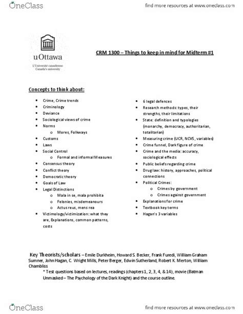 Crm Study Guide Fall Midterm Conflict Theories Edwin