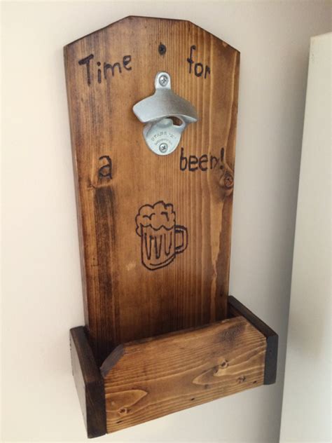 I bought my bottle opener from a department store and it came with 2 wood screws. Wall-mounted beer opener (#QuickCrafter) | Beer opener, Bottle opener wall, Diy