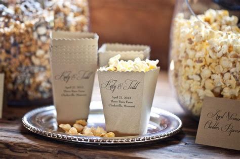 Silver Mini Popcorn Box Wedding Favor Box Popcorn Holder Etsy