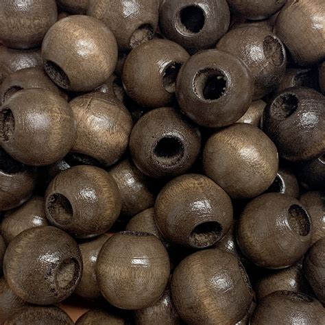 16mm Wholesale Round Dark Brown Wood Beads At Craftysticks