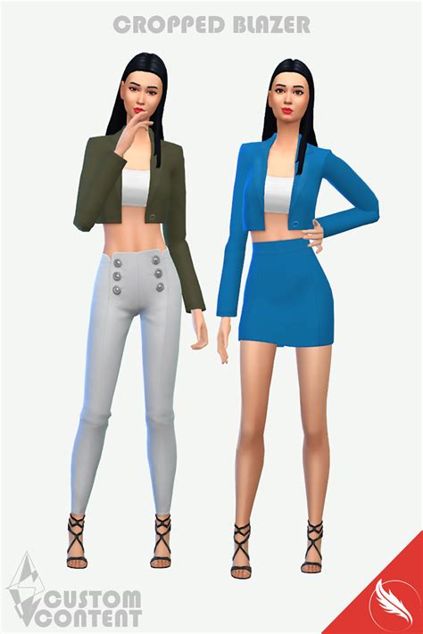 The Sims Cropped Blazer The Sims Custom Content