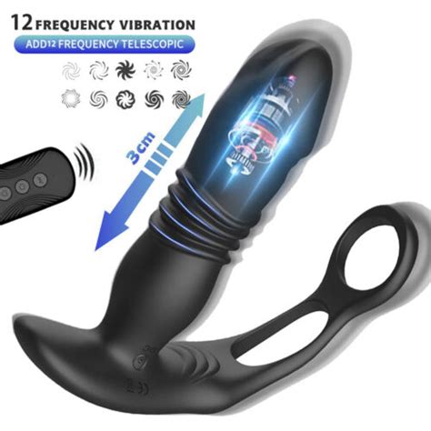 Telescopic Anal Plug Vibrator Dildo Male Prostate Massager Sex Toy For