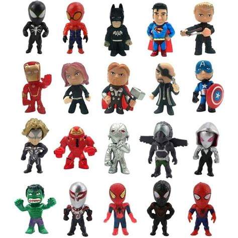 20 Pcs Superhero Mini Action Figures Sets For Kids Party Supplies