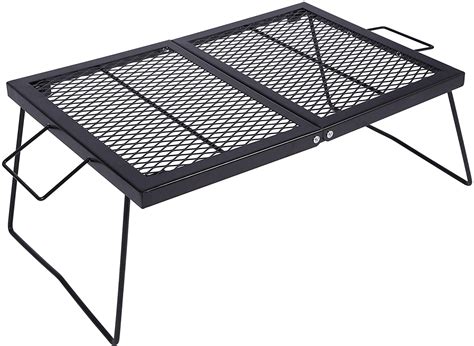 Folding Campfire Grill Heavy Duty Steel Grate Portable Over Fire Camp