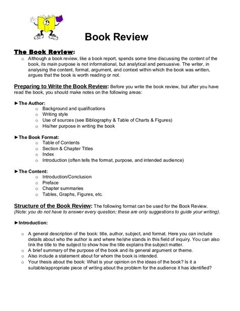 This is because you're arguing against or for a position. Book review format (1)