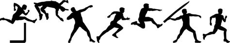 A competitor in a heptathlon is referred to as a heptathlete. Silhouettes - Long Jump stock illustration. Illustration ...