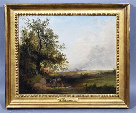 Henry John Boddington Antique English Bucolic Pastoral Landscape Oil