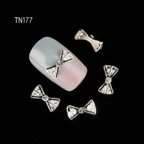 Blueness 10pcs 3d Strass Bow Nail Art Adhesive Rhinestones Decoration