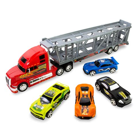 Buy Boley Race Car Truck Hauler 6 Pc Big Rig Transporter With Toy