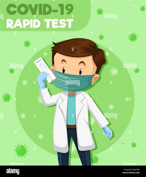 Covid Testing With Antigen Test Kit Illustration Stock Vector Image