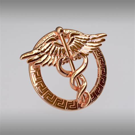 Lapel Pin Symbol For Medicine Rose Gold Plated Nurses Etsy Uk