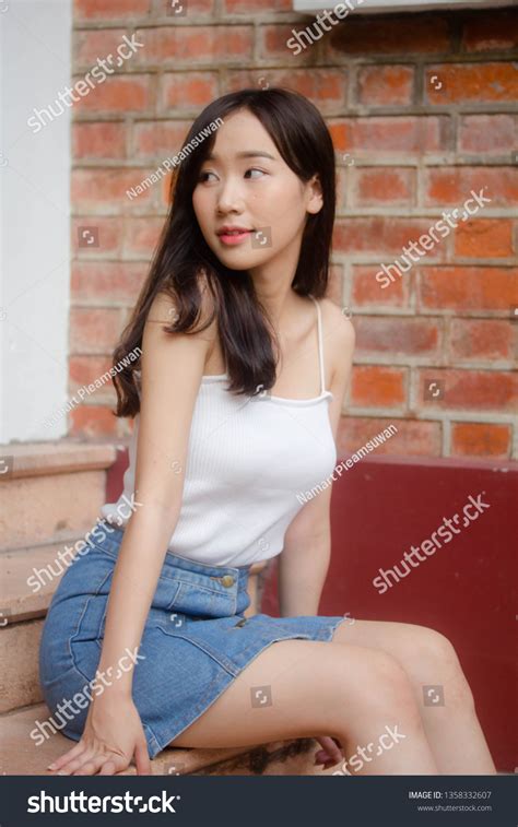 Portrait Thai China Adult Beautiful Girl Stock Photo 1358332607