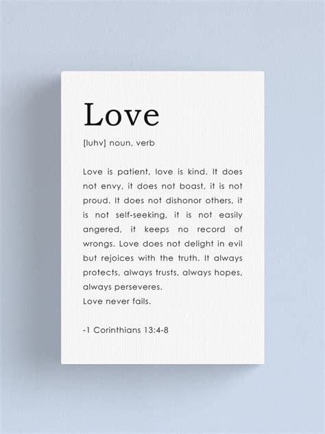 1 Corinthians 134 8 Love Definition Bible Verse Greeting Card By