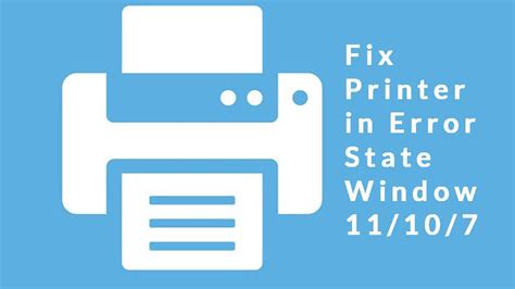 Fix Printer In Error State Window 11107 Learn Bulk Youtube