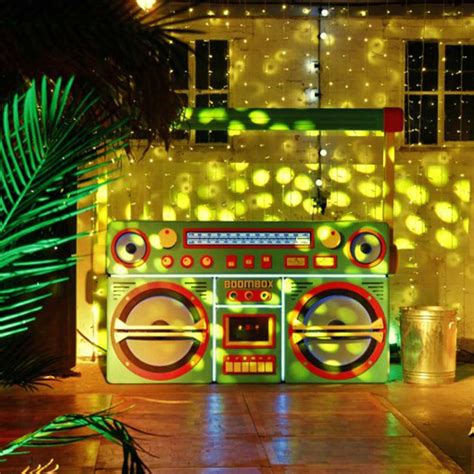 Giant Ghetto Blaster Prop With Lights Neon Blue Event Prop Hire