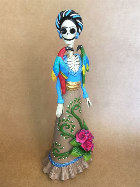 Catrina Mexicana Frida Kahlo Pajaros Cafe 🦋 Catrinas Artesanía Y