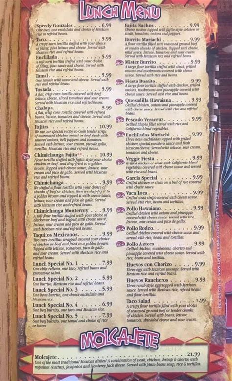 Menu Of Mariachis Mexican Restaurant In Berea Ky 40403
