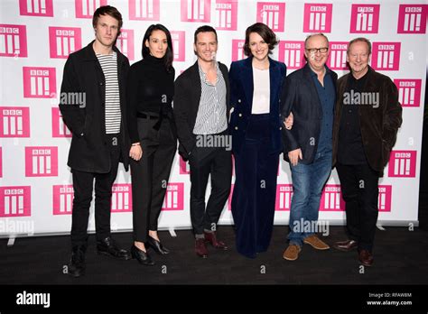 london uk 24th jan 2019 hugh skinner sian clifford andrew scott phoebe waller bridge