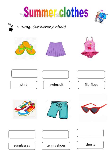 Summer Fill In Worksheet Summer Vocabulary Interactive And