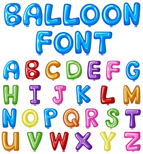 Font Design Alphabets In Balloon Shape 414026 Vector Art At Vecteezy