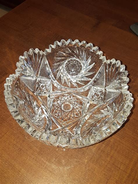 Crystal Abp Bowl American Brilliant Cut Glass Etsy