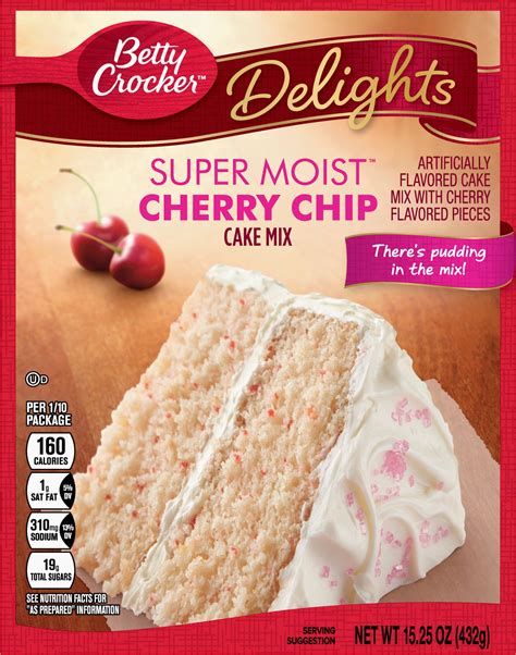 Betty Crocker Delights Super Moist Cherry Chip Cake Mix 1525 Oz