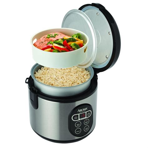 Aroma 8 Cup Digital Rice Cooker And Food Steamer Best Food Steamer Brands