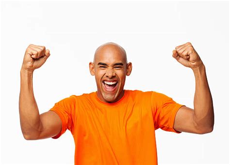 Black Man Cheering White Background Stock Photos Pictures And Royalty