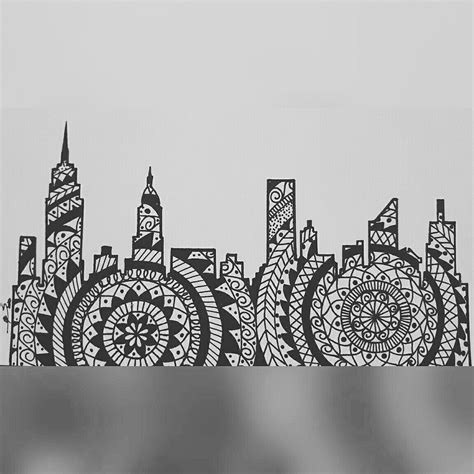 New York City in mandalas! | City drawing, Mandala, Pencil drawings