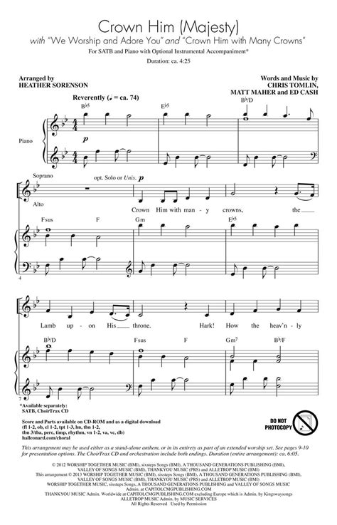 Crown Him Majesty Wwe Worship And Ado Sheet Music By Heather