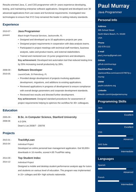 Programmer Resume Examples And Templates For 2024